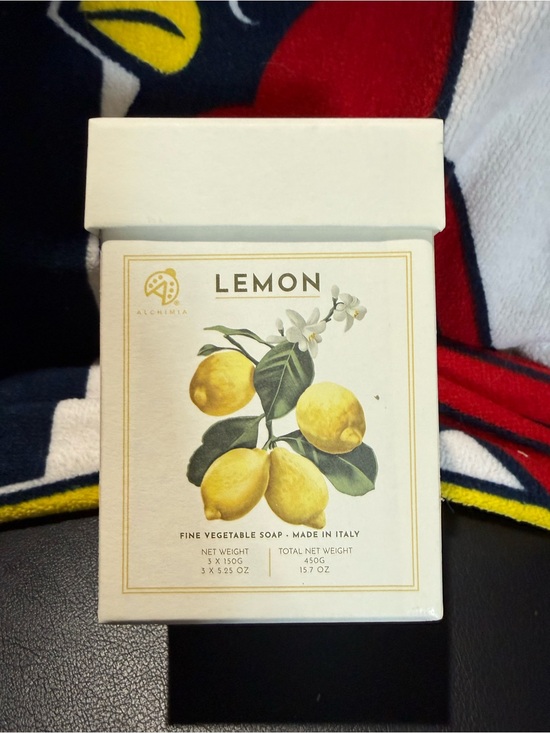 Lemon Other - LEMON Fine Vegetable Soap - White & Yellow Box 3 bar box